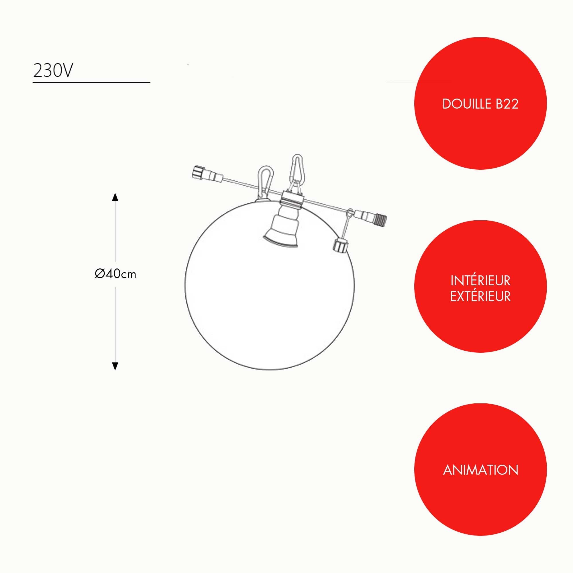 Suspension Perle de lumière - 230V